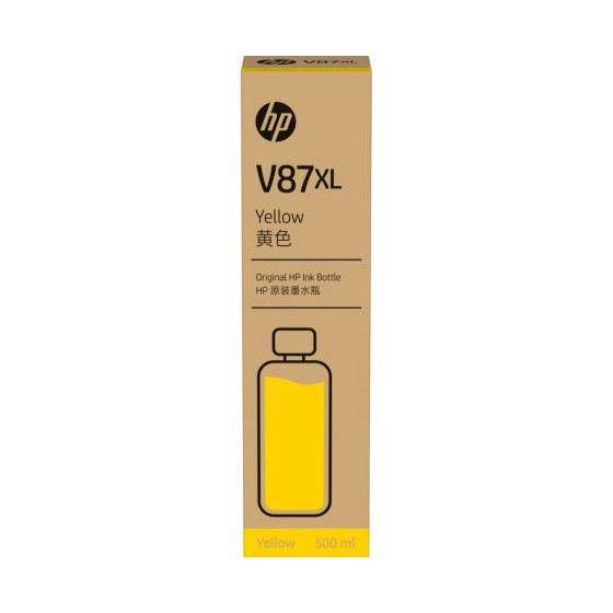 HP V87XL 500ml Yellow Bottled Ink Crtg pour T858 T908 (7FN96A)