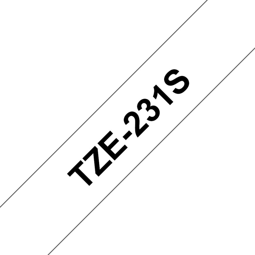 Brother TZE-231S ruban d'étiquette Noir sur blanc Ruban laminé de 12 mm de large, noir sur blanc, 4 m (TZE231S)