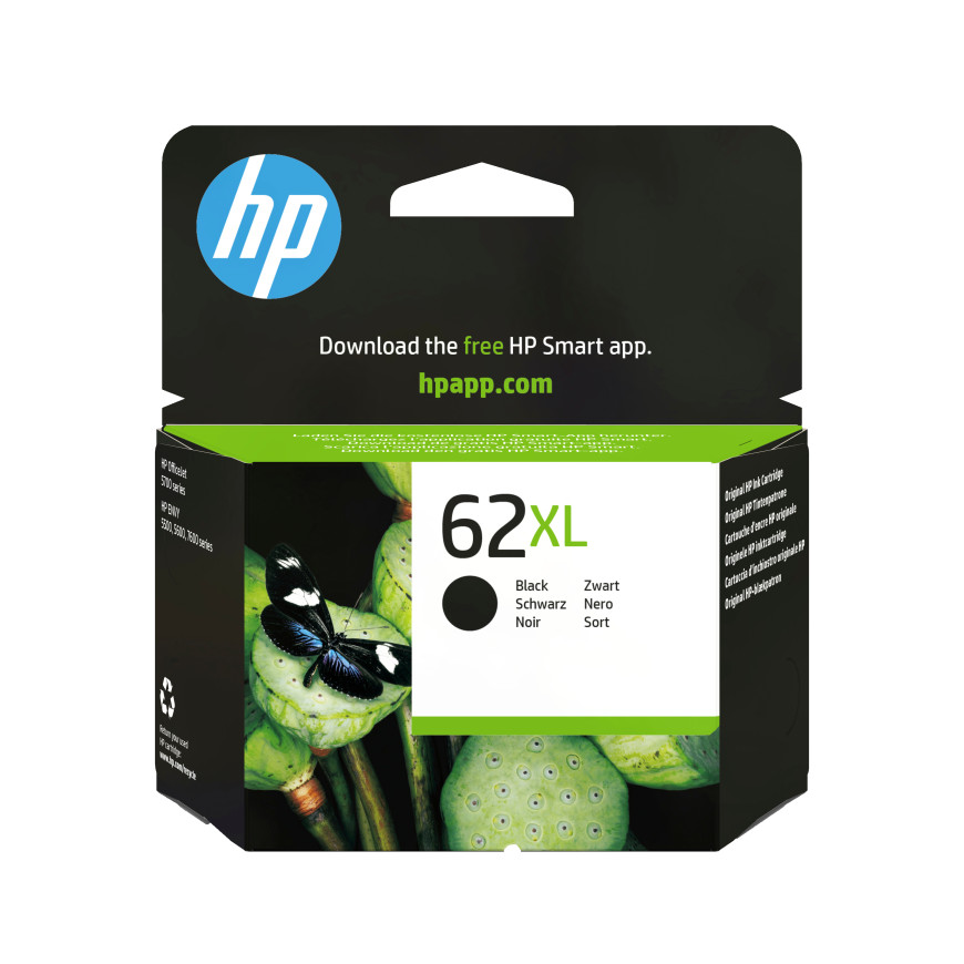 Cartouche d'encre HP 62XL noire grande capacité authentique (C2P05AE)