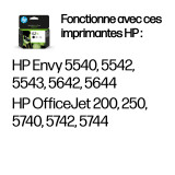 Cartouche d'encre HP 62XL noire grande capacité authentique (C2P05AE)
