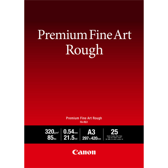 Papier A3 beaux-arts texturé Premium Canon FA-RG1, 25 feuilles