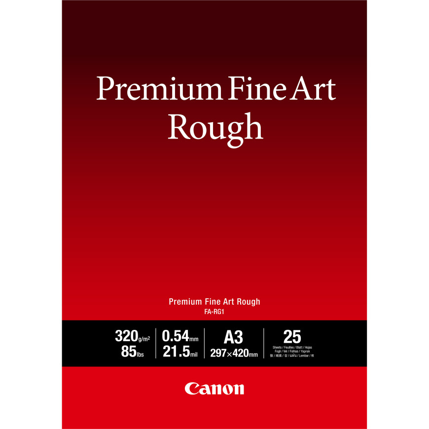 Papier A3 beaux-arts texturé Premium Canon FA-RG1, 25 feuilles