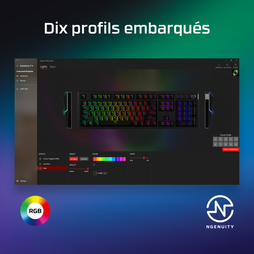 Clavier filaire gamer HyperX Alloy Rise - AZERTY