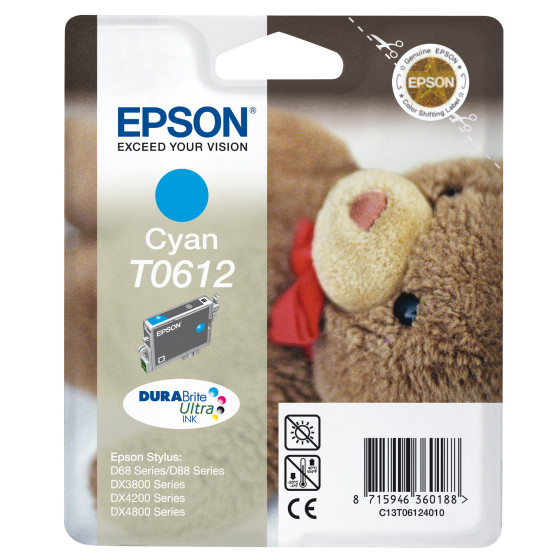 Cartouche Epson T0612 – "Ourson" d'encre DURABrite Ultra (C13T06124020)