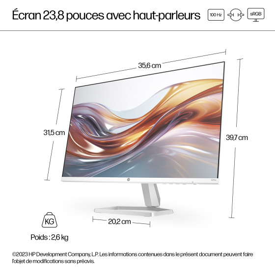 Écran HP Series 5 524sa 23.8" FHD - Haut-parleurs intégrés