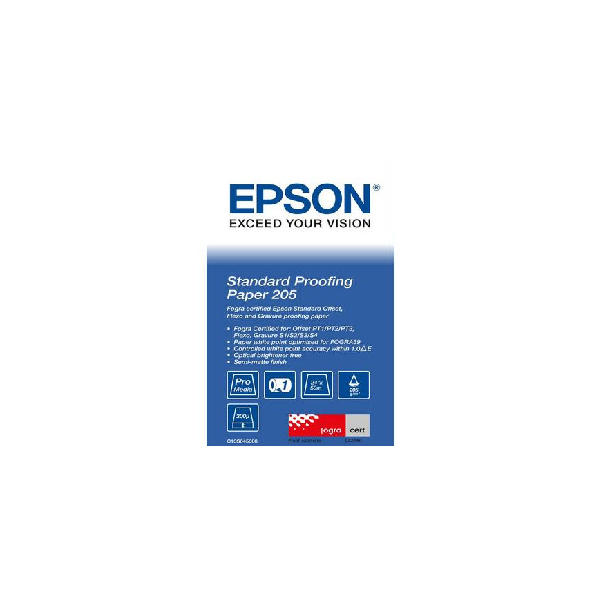 Epson Standard Proofing FOGRA 205g 24"x50m – Papier d'épreuvage standard (C13S045008)