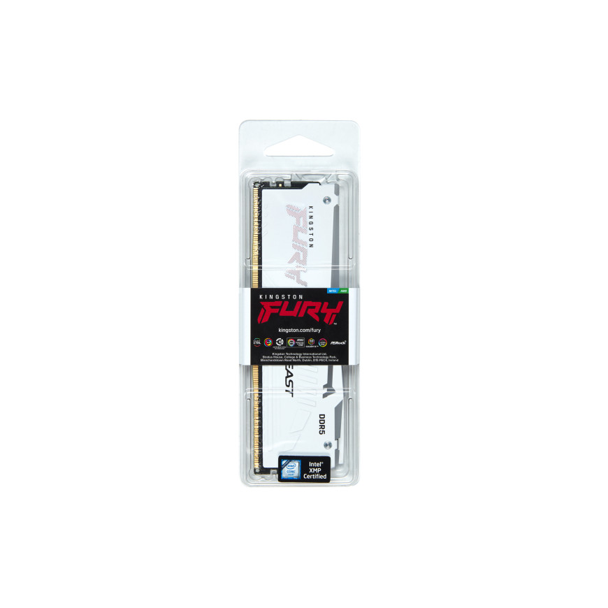 Kingston FURY Beast RGB 16 Go DDR5 6000 MHz CL36 - Blanc