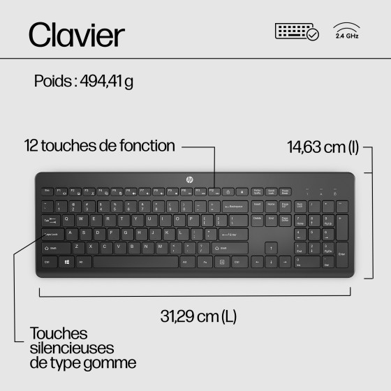 Clavier sans fil HP 230 - AZERTY