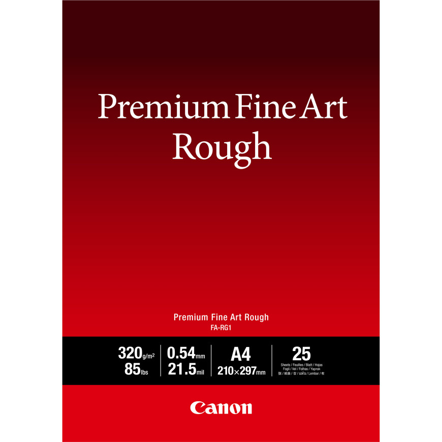Papier A4 beaux-arts texturé Premium Canon FA-RG1, 25 feuilles