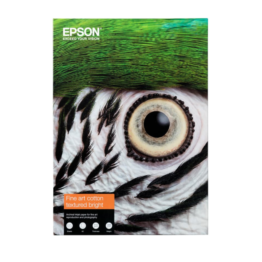 Epson Fine Art Cotton Textured Bright II – Papier d’art texturé A4 (C13S450288NQ)