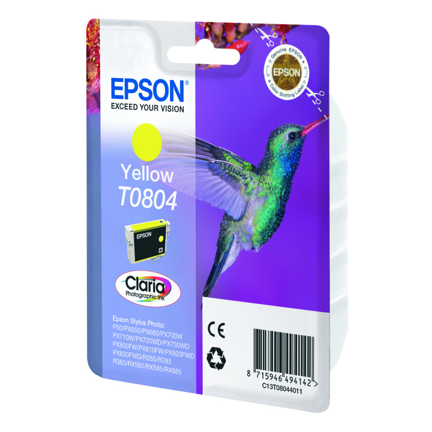 Cartouche d'encre Epson T0804 - Claria J (C13T08044011)
