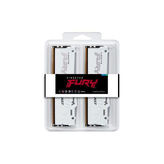 Kingston FURY Beast RGB 64 Go (2 x 32 Go) DDR5 6000 MHz CL36 - Blanc