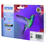 Epson T0807 – Multipack d'encres Claria N, C, M, J, Cc, Mc (C13T08074021)