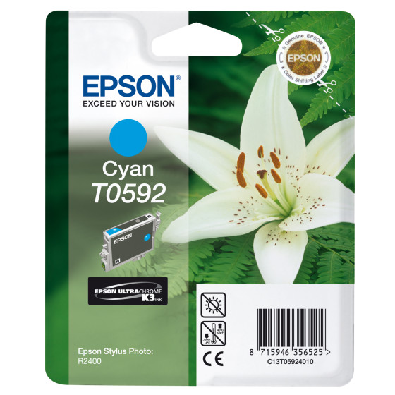 Cartouche Epson T0592 – "Lys" d'encre UltraChrome K3 C (C13T05924010)