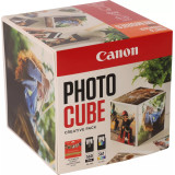 Coffret Canon Photo Cube, avec cartouches d'encre PG-560 et CL-561 et papier photo glacé Extra II PP-201 13 × 13 cm (40 feuilles