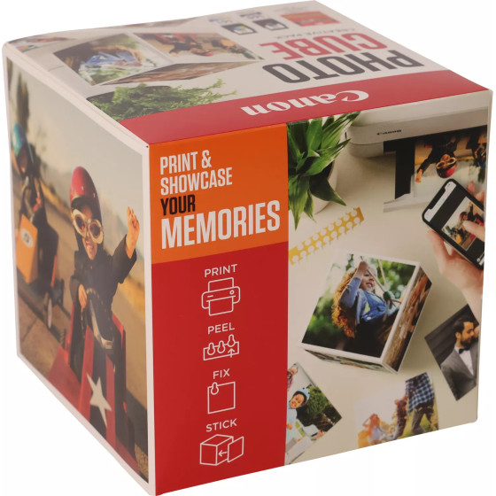 Coffret Canon Photo Cube, avec cartouches d'encre PG-560 et CL-561 et papier photo glacé Extra II PP-201 13 × 13 cm (40 feuilles