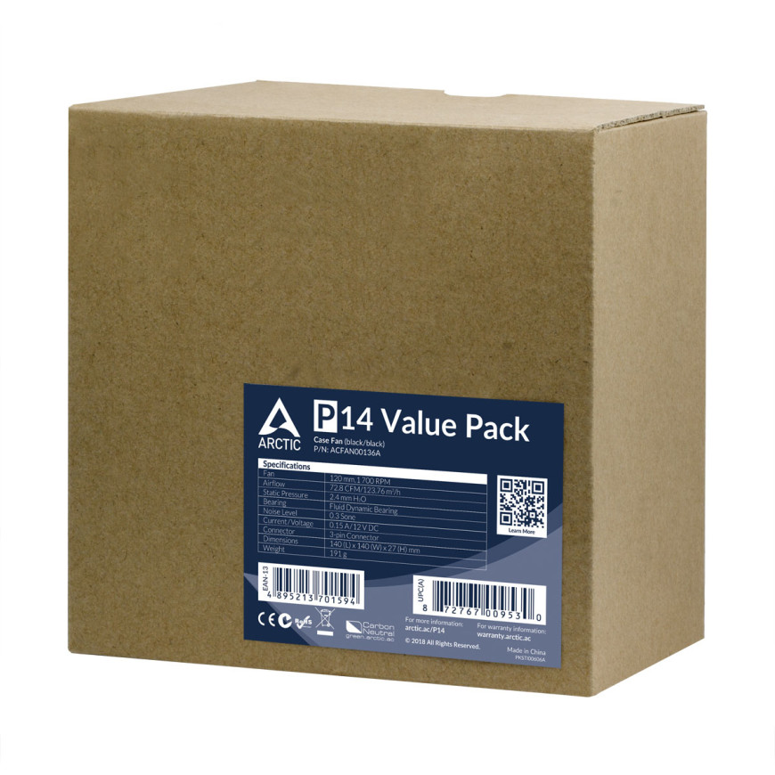Arctic P14 - 5 Pack (Noir)
