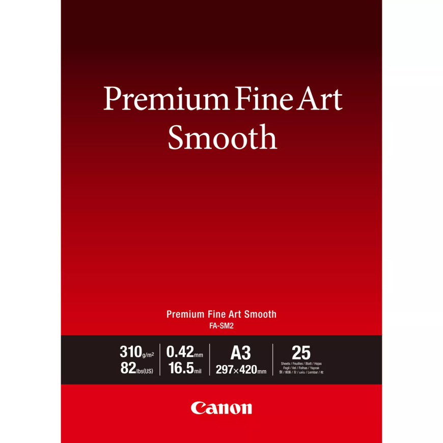 Papier A3 beaux-arts lisse Premium Canon FA-SM2 - 25 feuilles