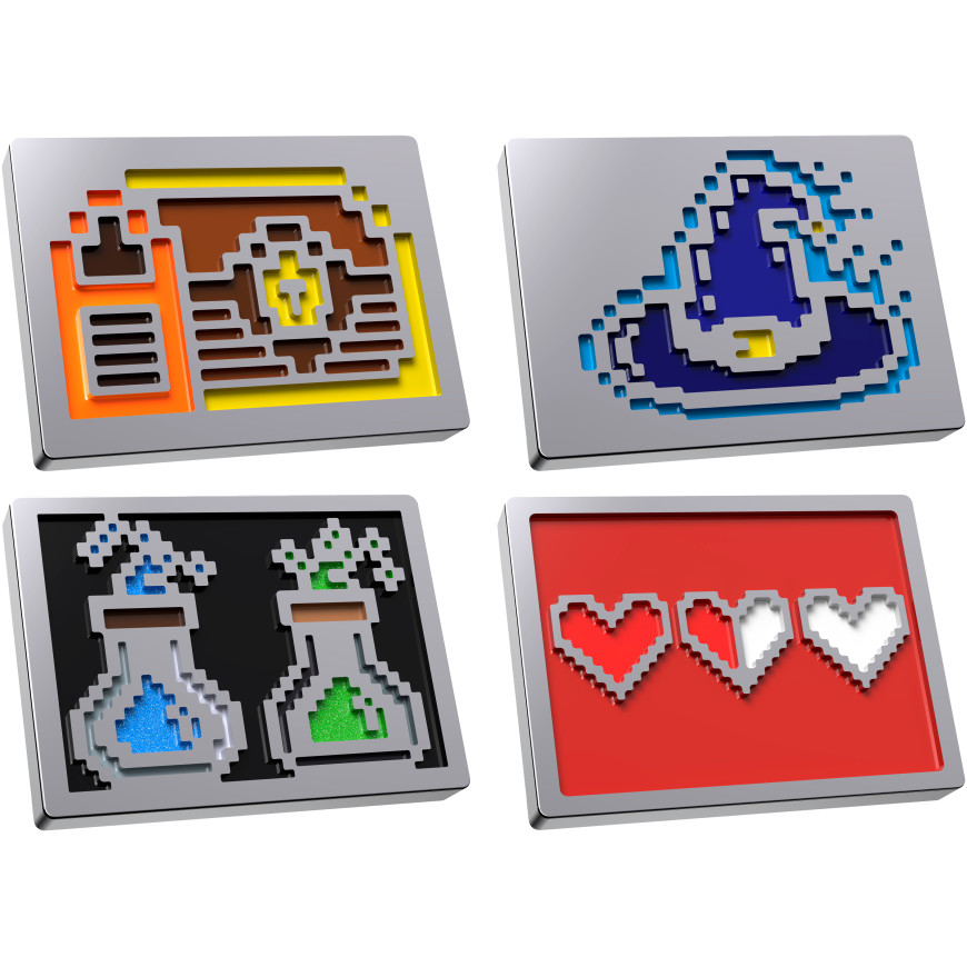 Lot de badges HyperX - Badges magnétiques 8 bits
