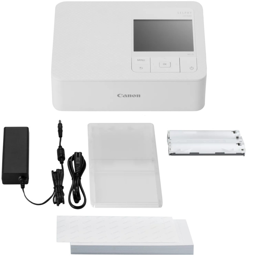 Kit imprimante photo portable Canon SELPHY CP1500, blanche + 54 feuilles de papier photo