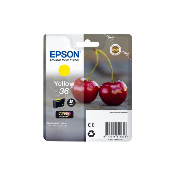 Cartouche d'encre Epson 36 Claria Home Ink – jaune standard (C13T36844A10)