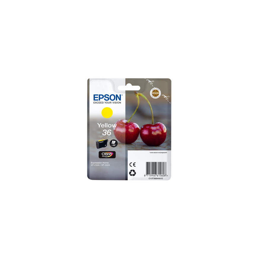Cartouche d'encre Epson 36 Claria Home Ink – jaune standard (C13T36844A10)