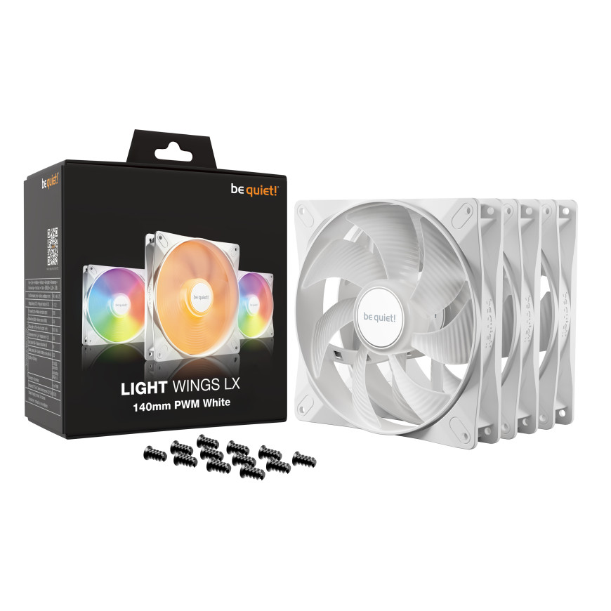 be quiet! Light Wings LX 140 mm PWM Triple Pack Blanc