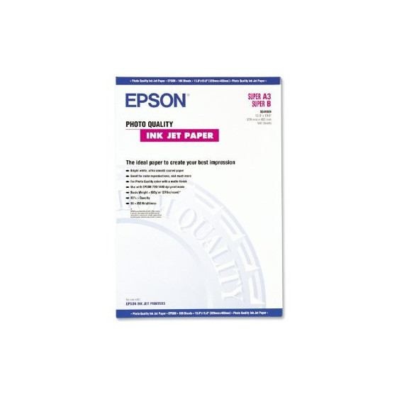 Epson Pap Couché Qual Photo A3+ (100f./102g) – Papier pour jet d'encre de qualité photo (C13S041069)
