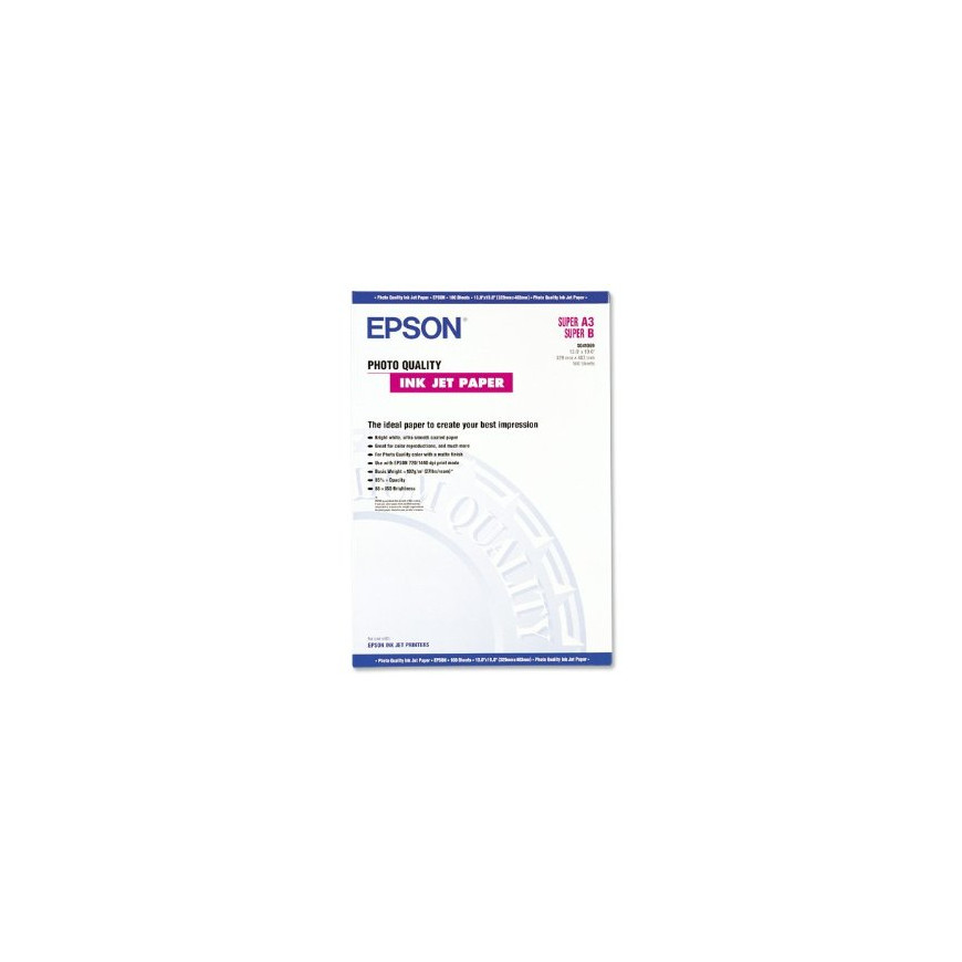 Epson Pap Couché Qual Photo A3+ (100f./102g) – Papier pour jet d'encre de qualité photo (C13S041069)