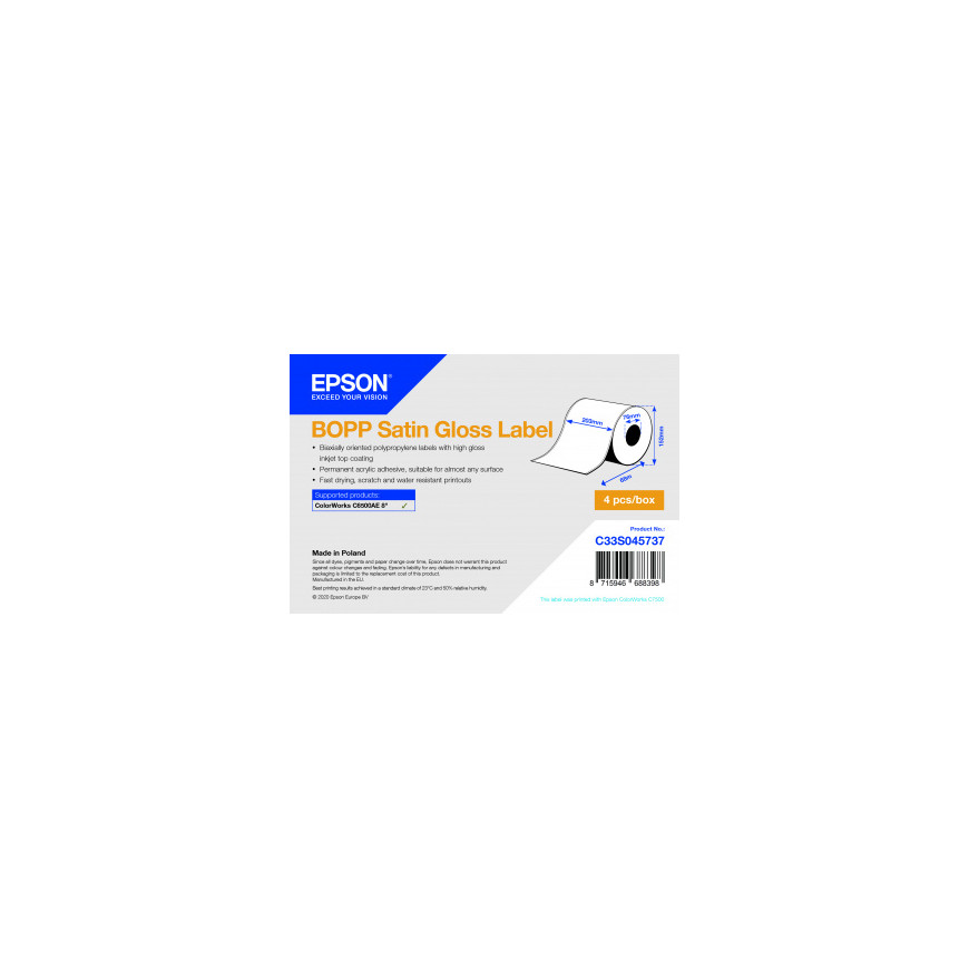 Epson BOPP Satin Gloss Label - Étiquette satinée en rouleau continu (C33S045737)
