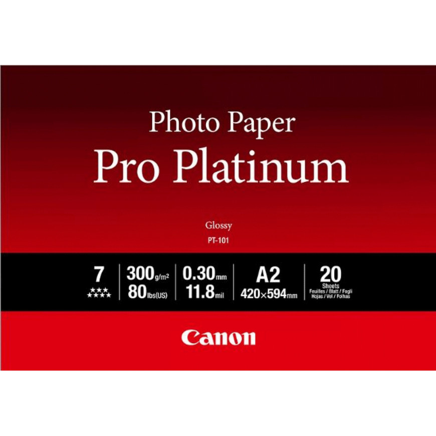 Papier photo professionnel Platinum A2 Canon PT-101 - 20 feuilles