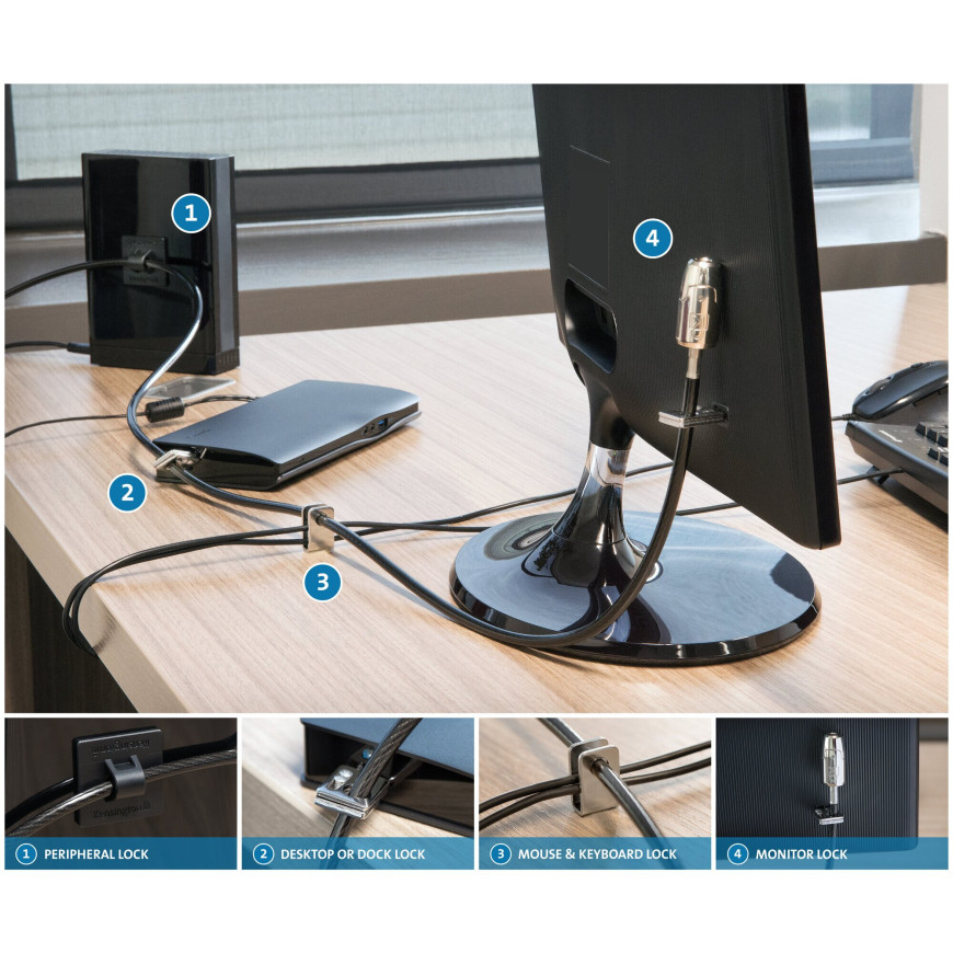 Kit de verrouillage Kensington á 2.0 pour ordinateurs de bureau et périphériques (K64424WW)