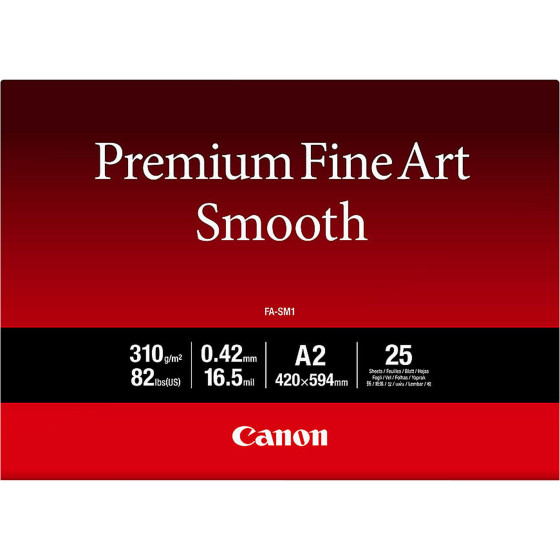 Papier A2 beaux-arts lisse Premium Canon FA-SM1 - 25 feuilles
