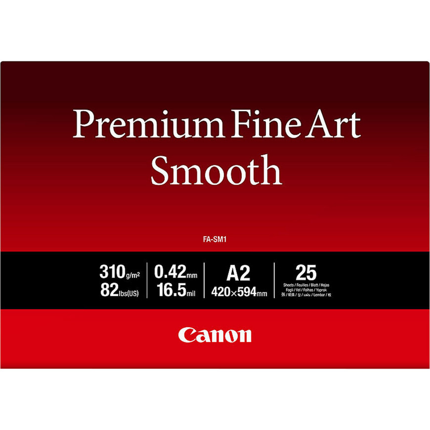 Papier A2 beaux-arts lisse Premium Canon FA-SM1 - 25 feuilles