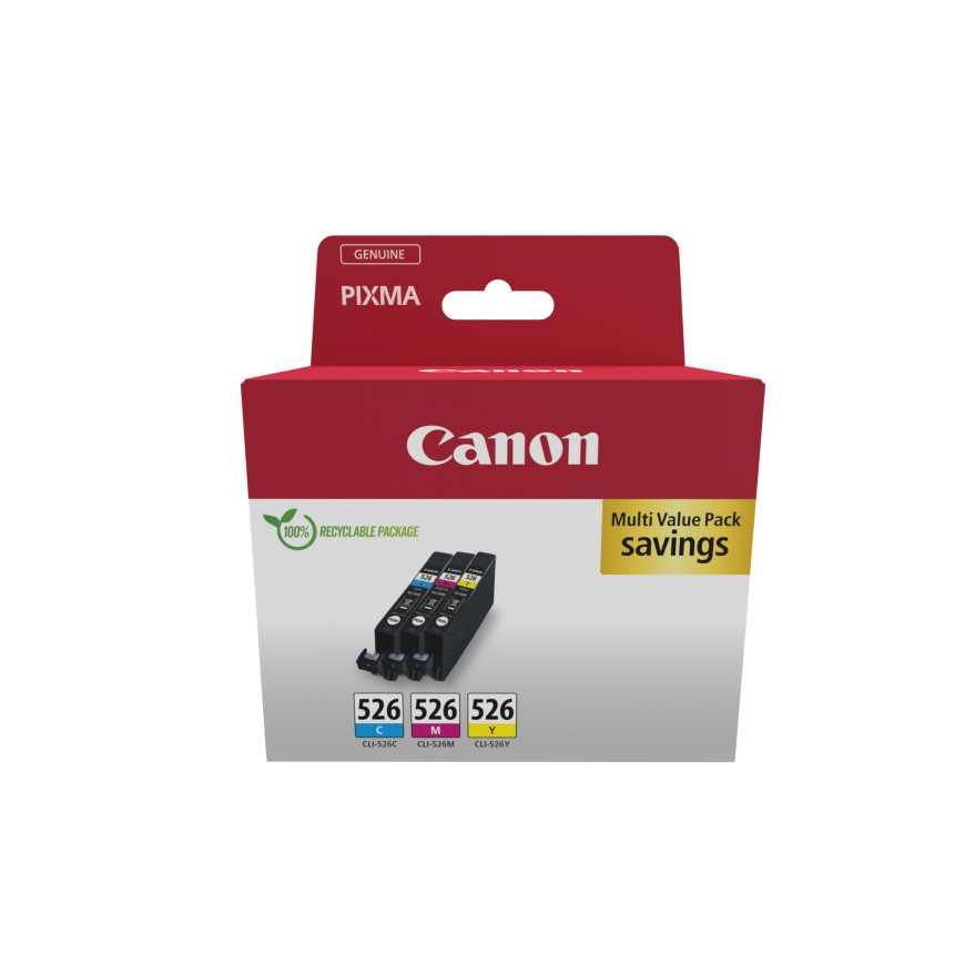 Multipack de cartouches d'encre couleur Canon CLI-526 C/M/Y