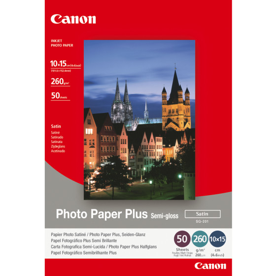 Papier photo semi-brillant extra Canon SG-201 4 × 6 po (10 × 15 cm)- 50 feuilles