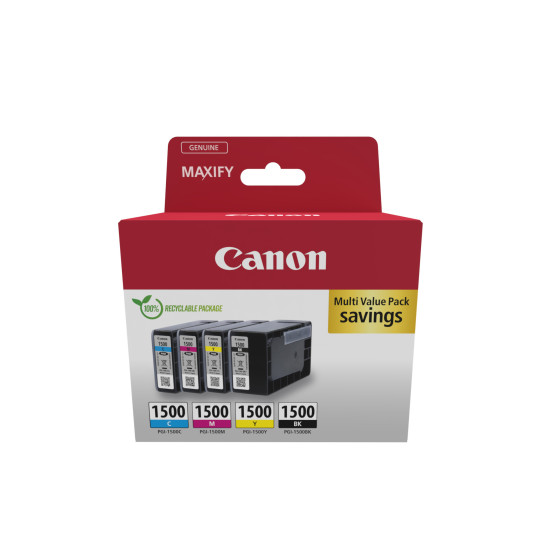 Multipack de cartouches d'encre Canon PGI-1500 BK/C/M/Y