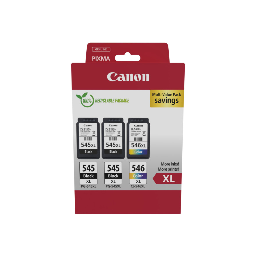 Multipack de cartouches d'encre à haut rendement Canon PG-545XL x2/CL-546XL BK/C/M/Y