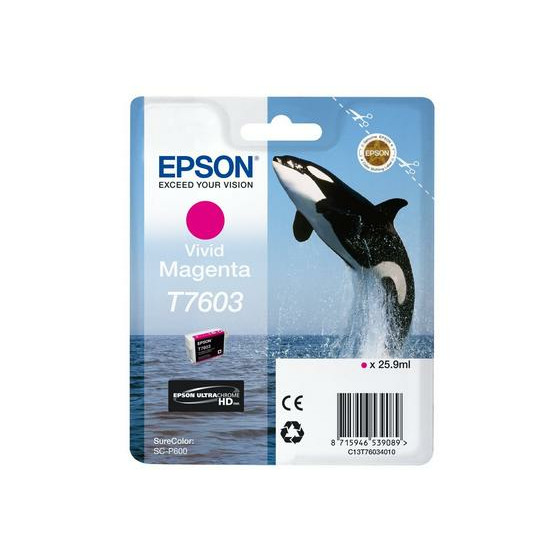 Epson T7603 Vivid Magenta – Encre pigmentaire professionnelle (C13T76034N10)