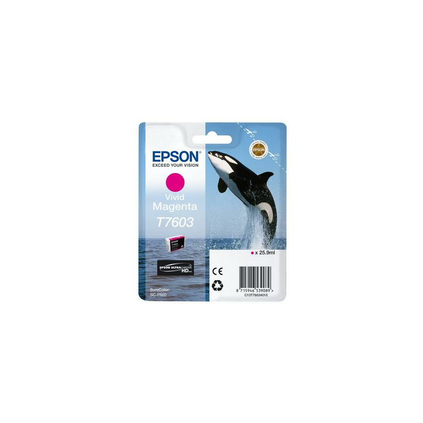 Epson T7603 Vivid Magenta – Encre pigmentaire professionnelle (C13T76034N10)