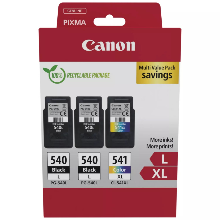 Multipack de cartouches d'encre à haut rendement Canon PG-540L x2/CL-541XL