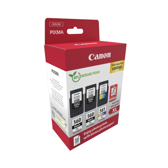 Paquet à prix réduit cartouches d'encre PG-560XL x2/CL-561XL + papier photo Canon