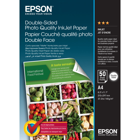 Epson Double-Sided Photo Quality Inkjet Paper A4 - Papier jet d'encre qualité photo (C13S400059)