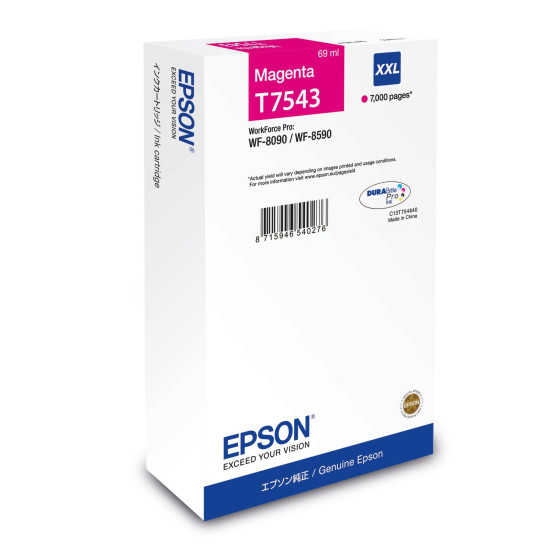 Cartouche d'encre Epson WF-8090 / WF-8590 – XXL Magenta (C13T75434N)