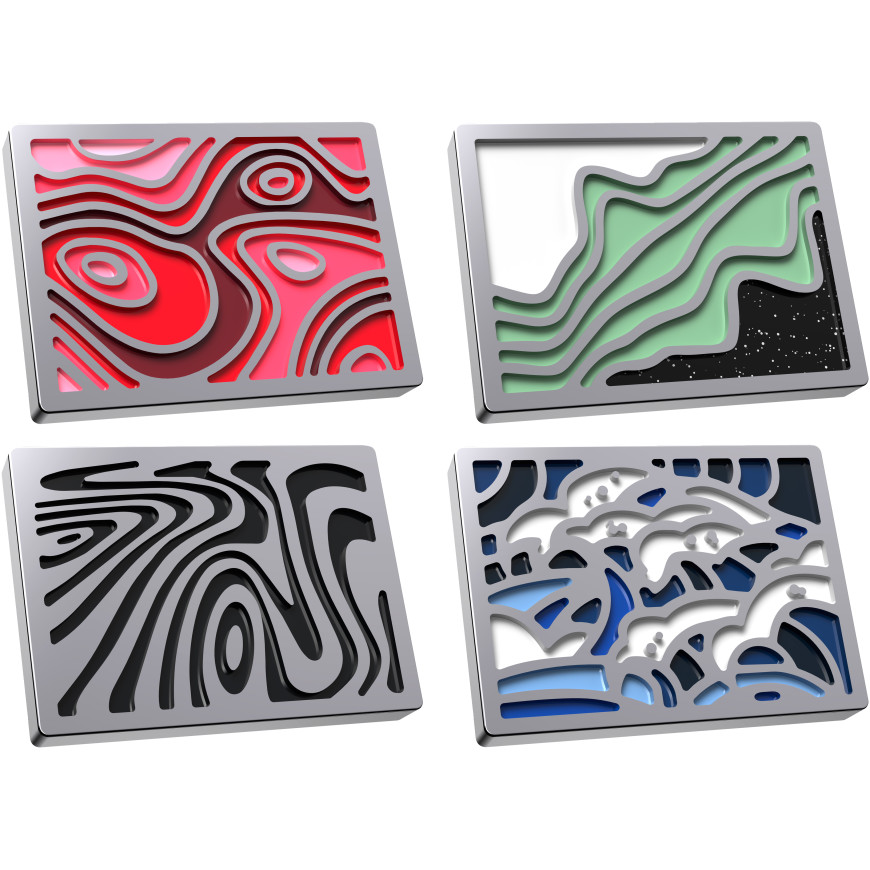 Lot de badges HyperX - Badges magnétiques abstraits