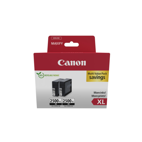 Cartouche d'encre noire à haut rendement Canon PGI-2500XL (double pack)