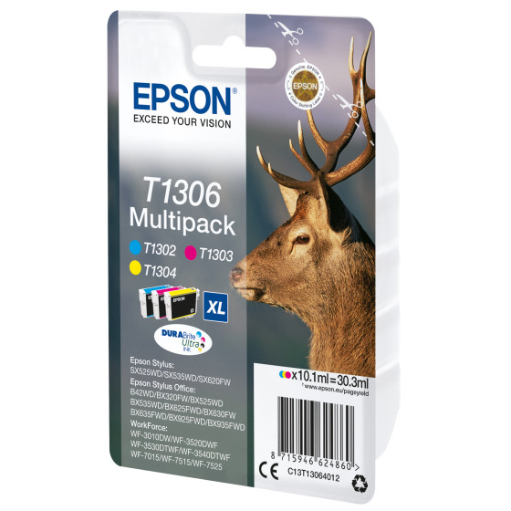 Epson T1306 – Encre DURABrite Ultra multipack 3 couleurs (C13T13064012)