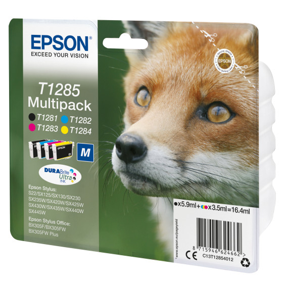 Epson T1285 – Encre DURABrite Ultra multipack 4 couleurs (C13T12854022)