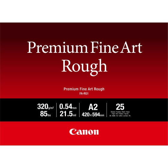 Papier A2 beaux-arts texturé Premium Canon FA-RG1, 25 feuilles