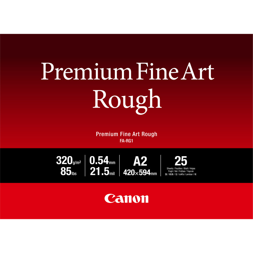 Papier A2 beaux-arts texturé Premium Canon FA-RG1, 25 feuilles